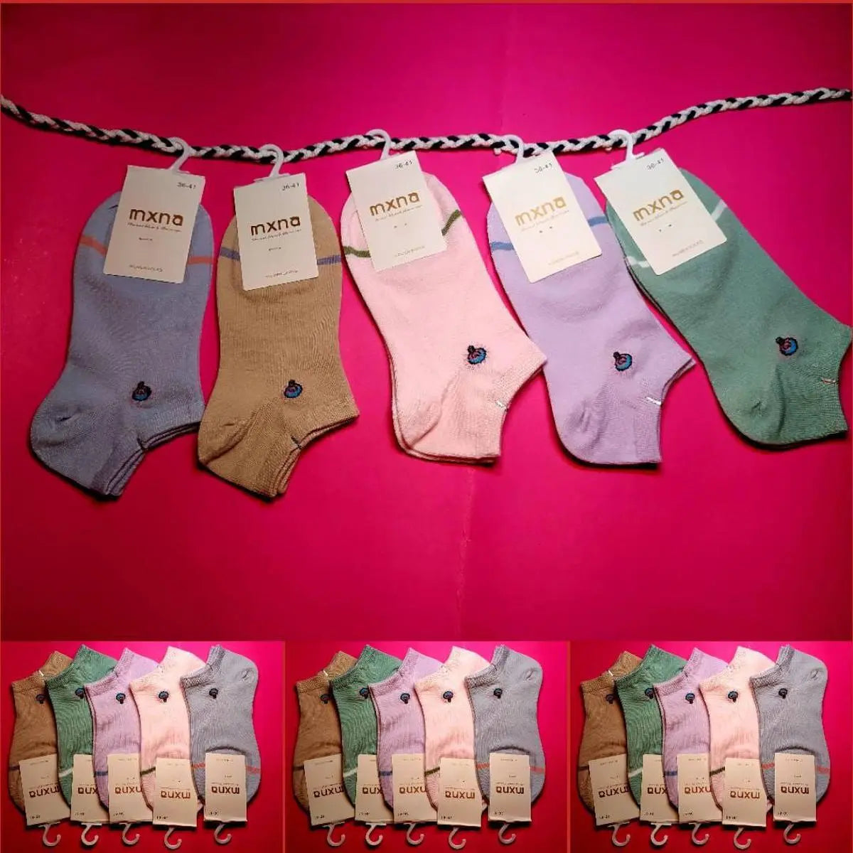 Pack of 3 Pairs Cotton Ankle Socks For Girls Women No Show Low Cut Socks - ROMA Store