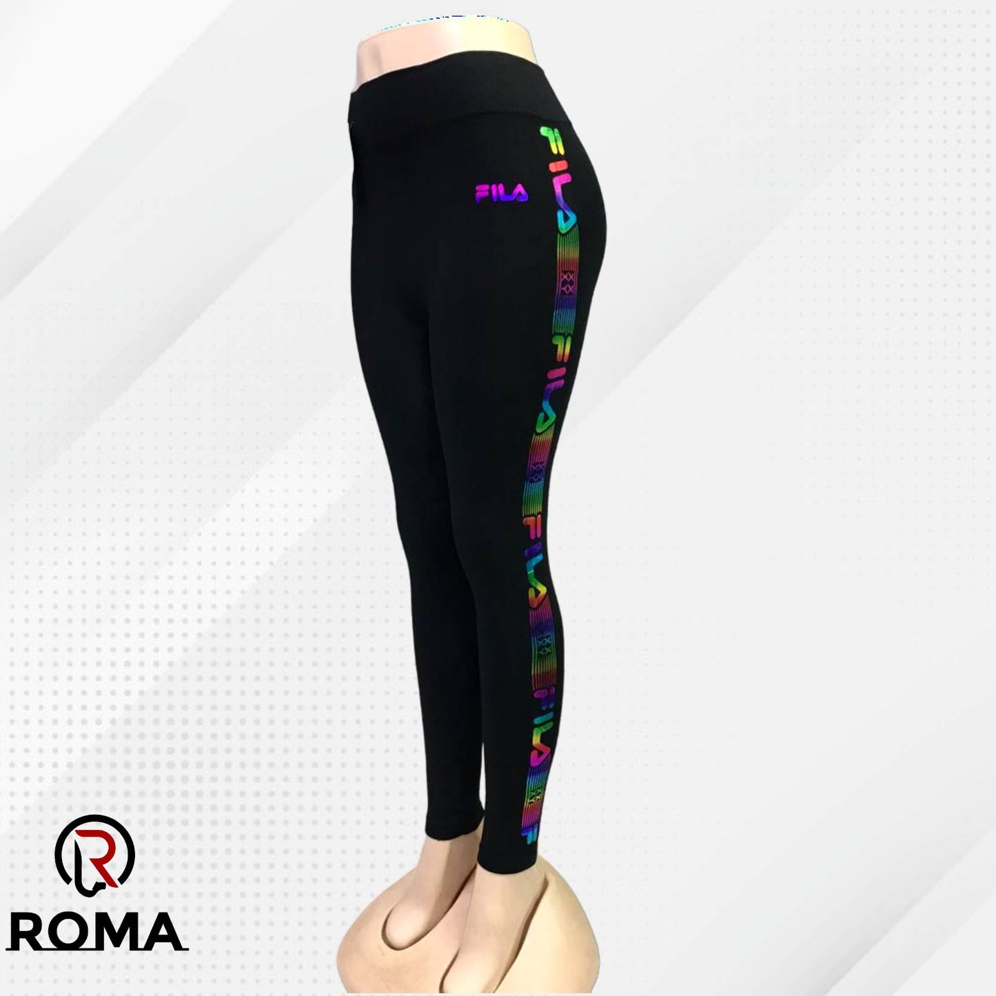 Rainbow Printed High Rise Activewear Tights for Women - ROMA Store
