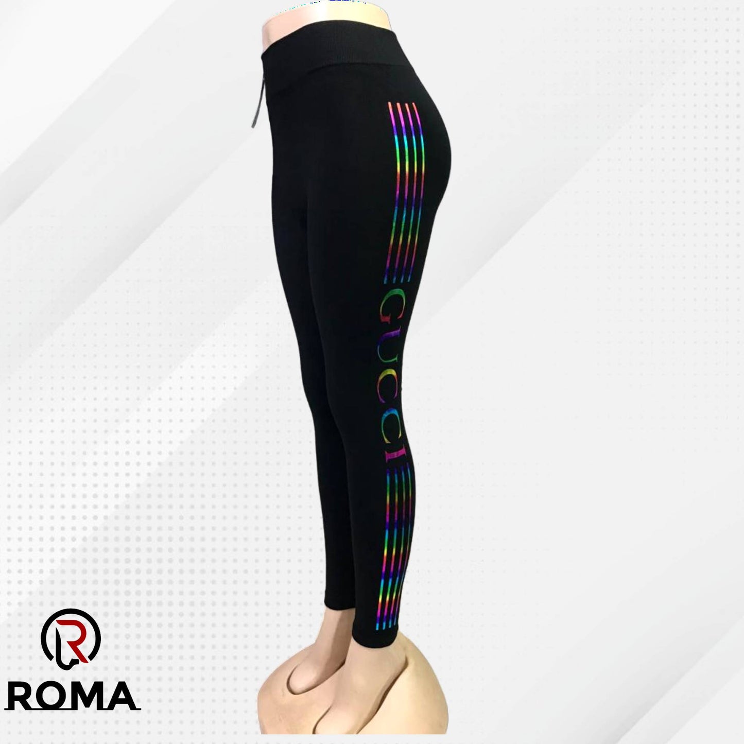 Rainbow Printed High Rise Activewear Tights for Women - ROMA Store