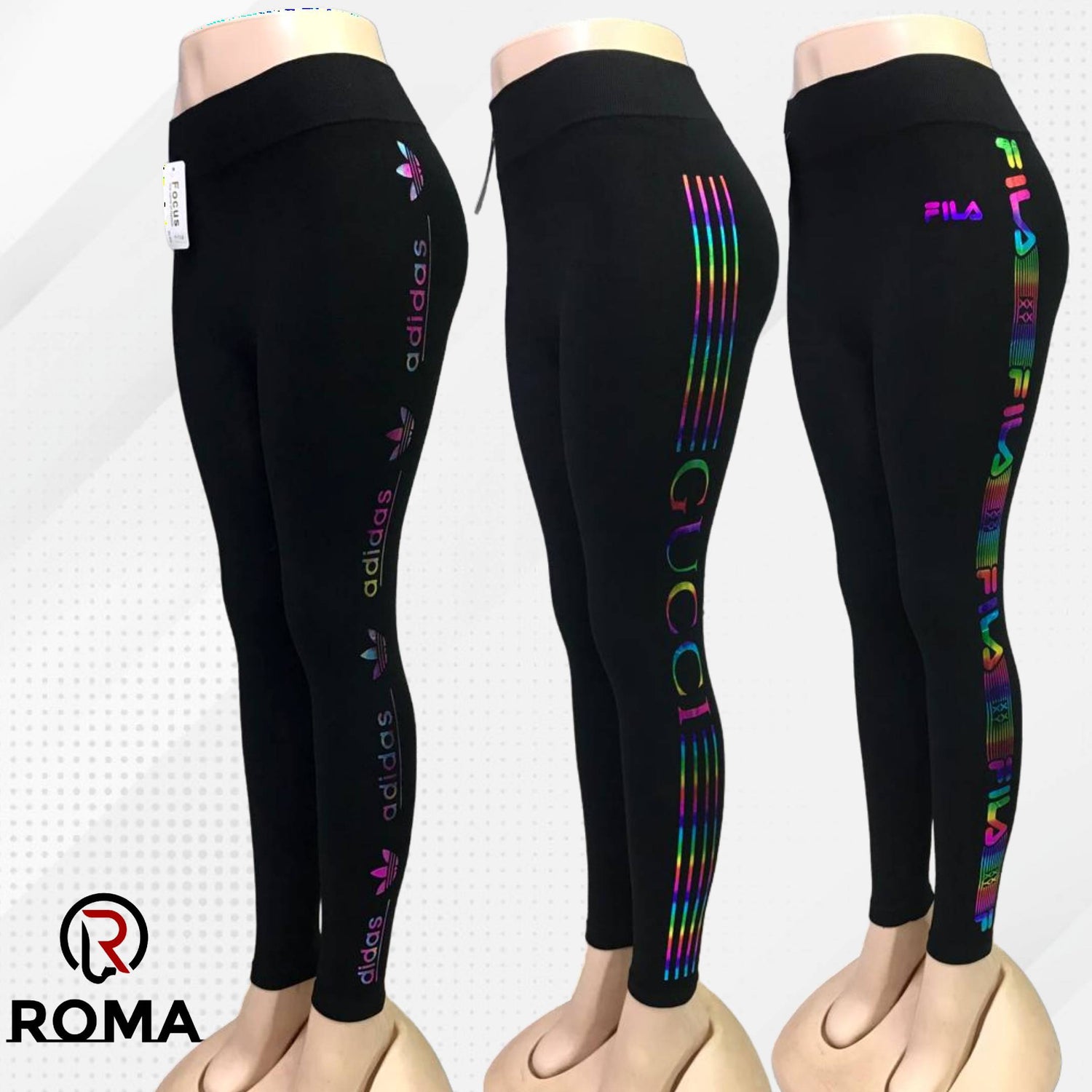 Rainbow Printed High Rise Activewear Tights for Women - ROMA Store