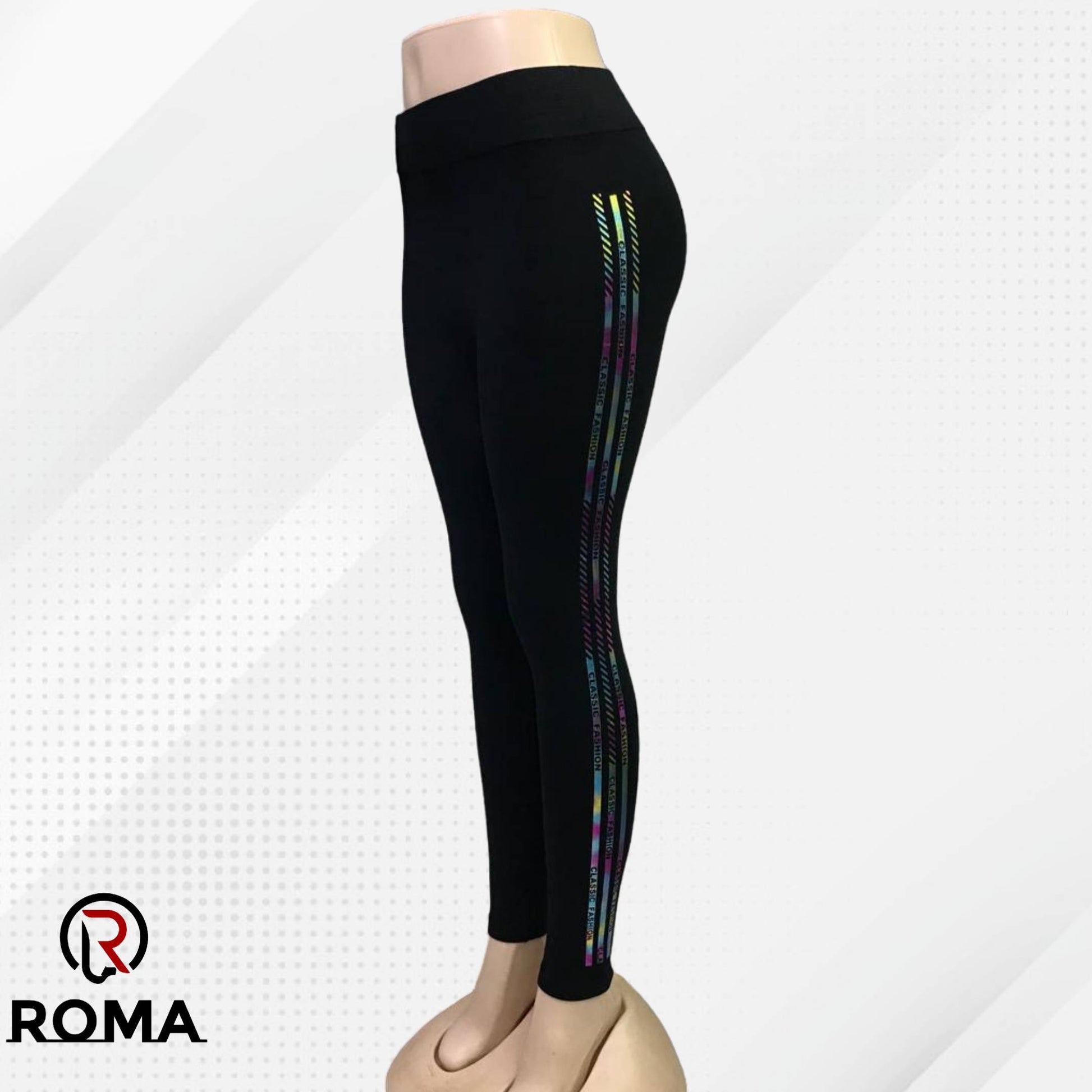 Rainbow Printed High Rise Activewear Tights for Women - ROMA Store