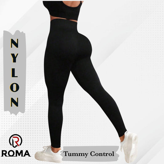 Premium Nylon Leggings for Women Tummy Control High Waisted Workout Gym Seamless Impact Yoga Pants